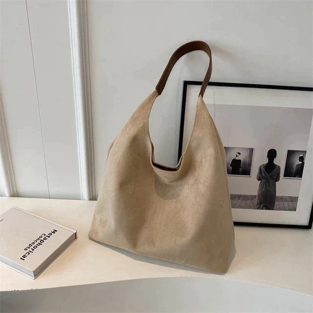 Suede tote bag