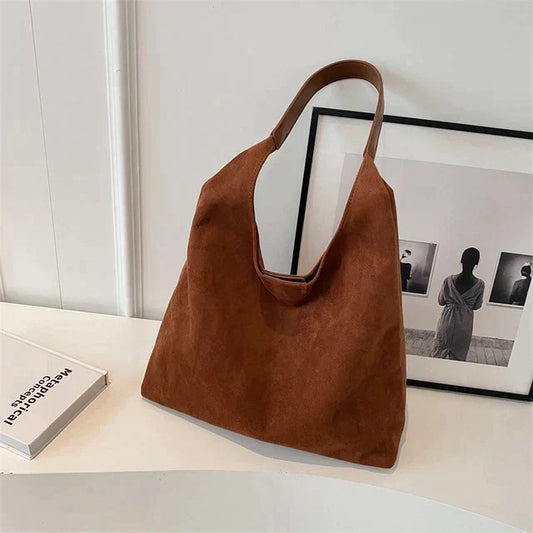 Suede tote bag