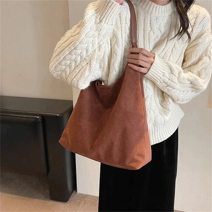 Suede tote bag