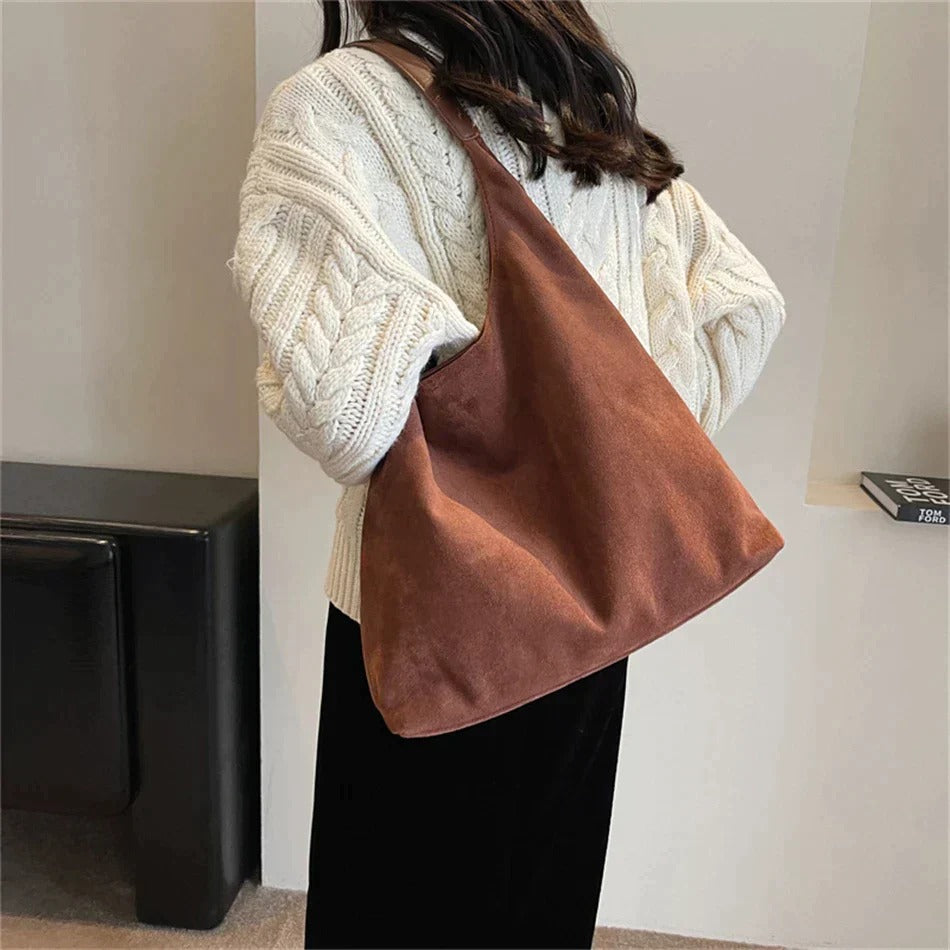 Suede tote bag