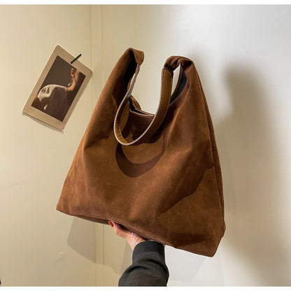 Suede tote bag