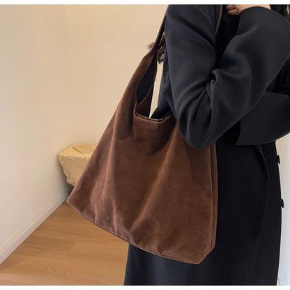 Suede tote bag